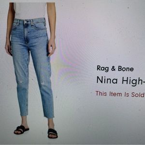 Rag & Bones - high rise cigarette jeans blue